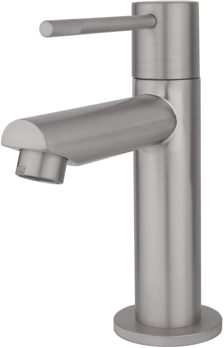 Toiletkraan recht Sanitado Industry Ribbel in RVS
