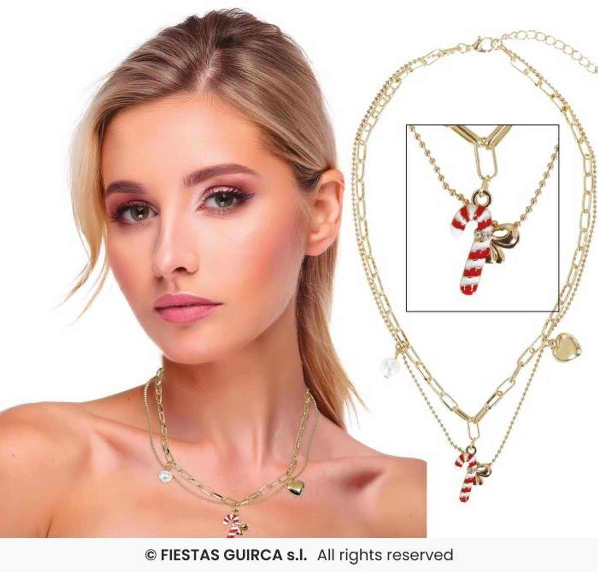 Dubbele Ketting Kerstbedeltjes