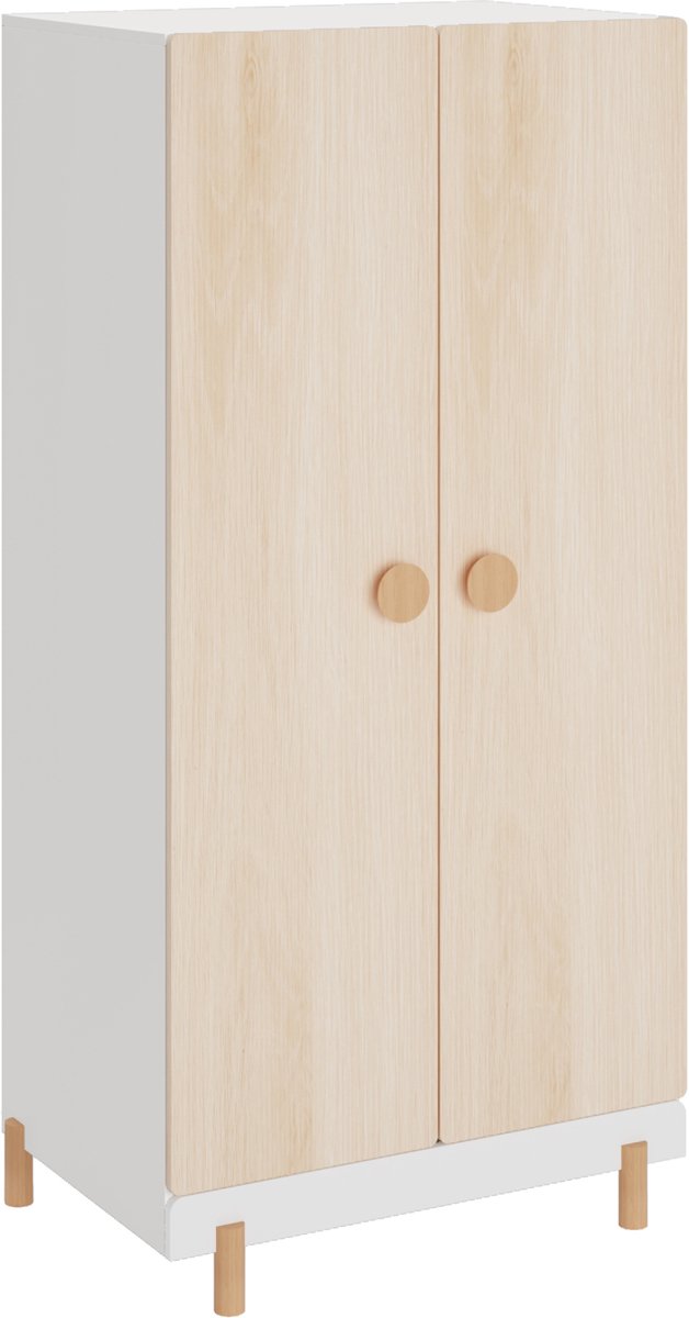 Kinderkledingkast Vaarentaa met 2 deuren 126x60x41 cm eikenkleurig [en.casa]
