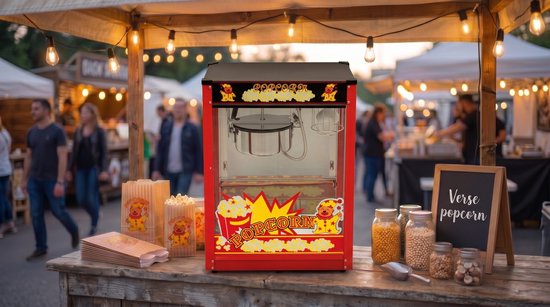 HCB® - Professionele Popcorn machine - 230V - Popcornmachine - Zwart - Horeca Popcornmaker - 14.9 kg - 6245 — afbeelding 5