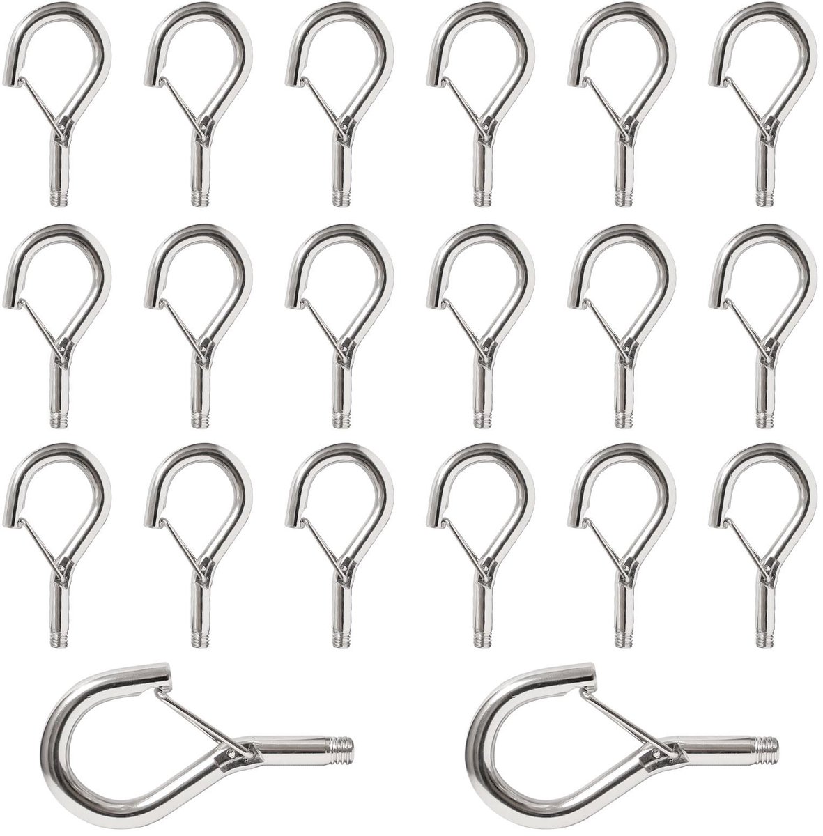 Solidchoice - Set van 20 Stalen Schroefhaken voor Wandmontage
