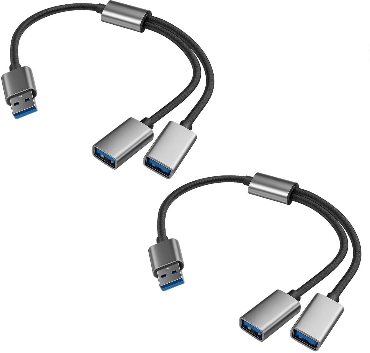 Solidchoice - 2 Stuks USB-Splitter Y-kabel 0,3 m voor Apparaten