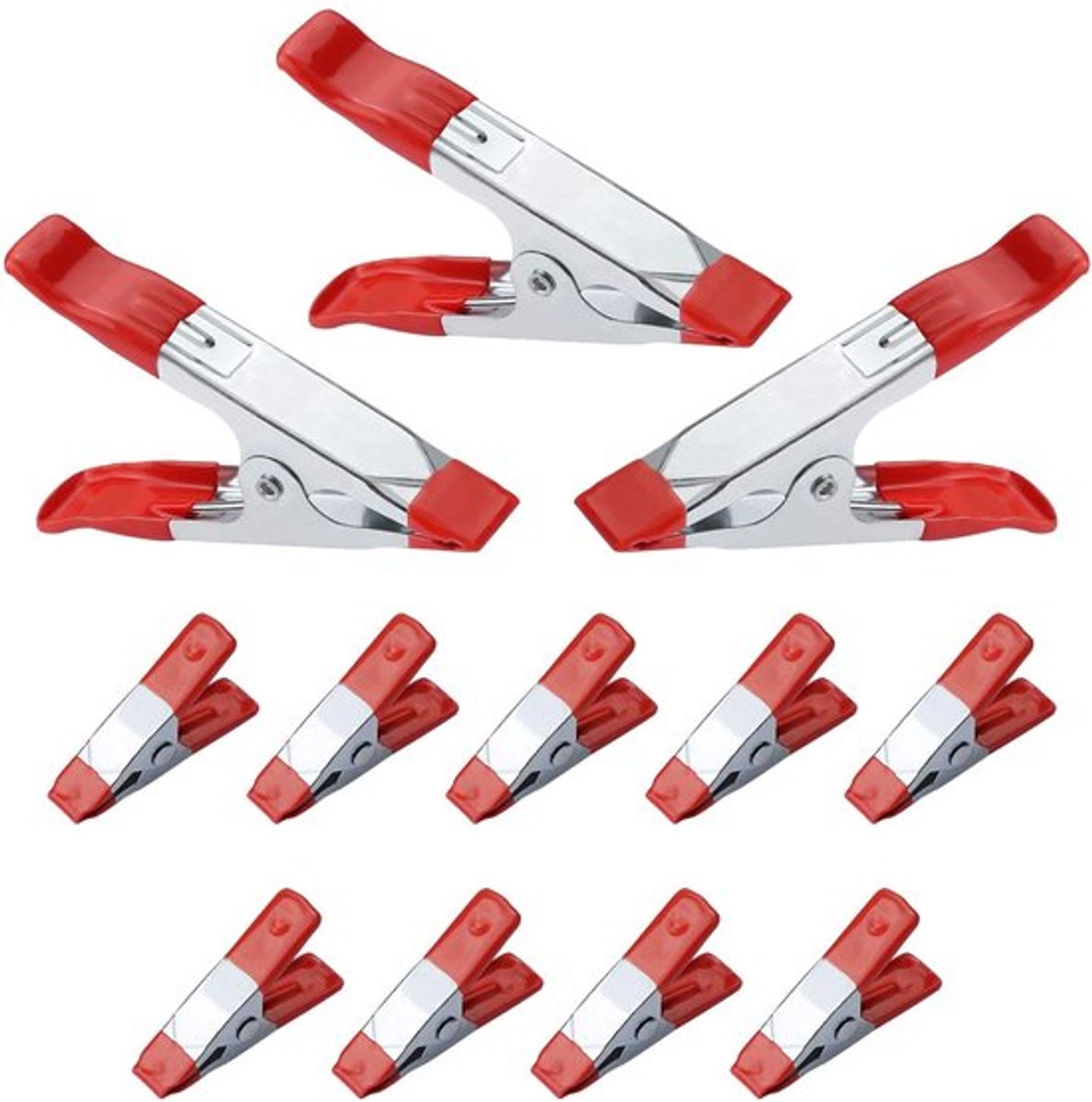 Veerklemmen 12 Stuks - Kleine Metalen Clips - Antislip Rubberen Coating - Lichtgewicht - Zware Belasting - Geschikt voor Handwerk - Klemmen