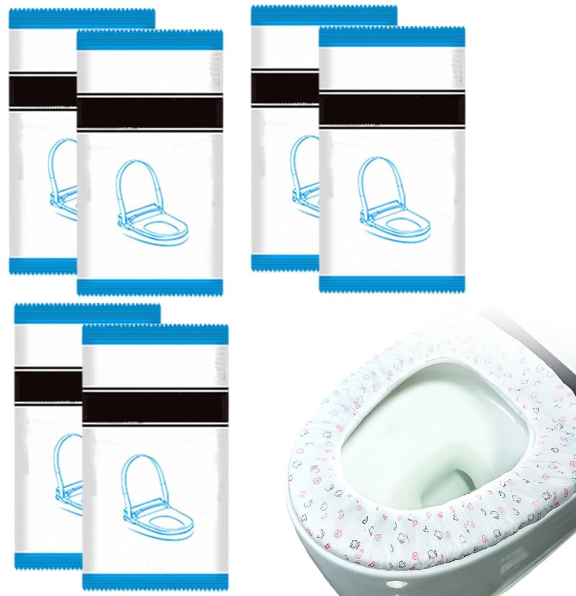 Solidchoice - Set van 20 Wegwerp Toiletbril Covers, Dubbelzijdig en Hygiënisch