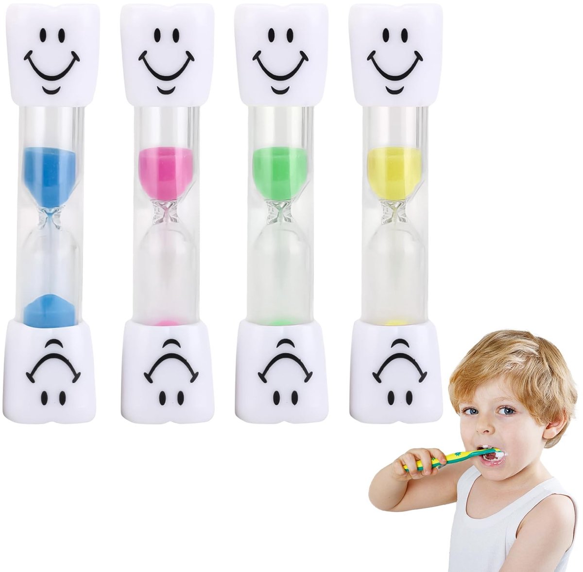 Solidchoice - Set van 4 Uurglazen voor Kinderen voor Tanden Poetsen