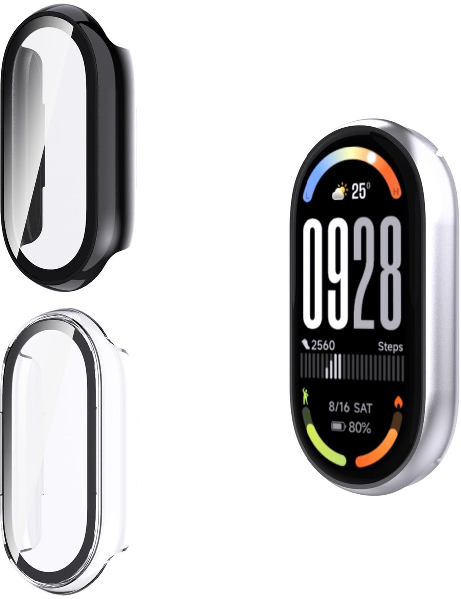 Solidchoice - 2-Pack Beschermende Hoes voor Smart Band 10 met Tempered Glass