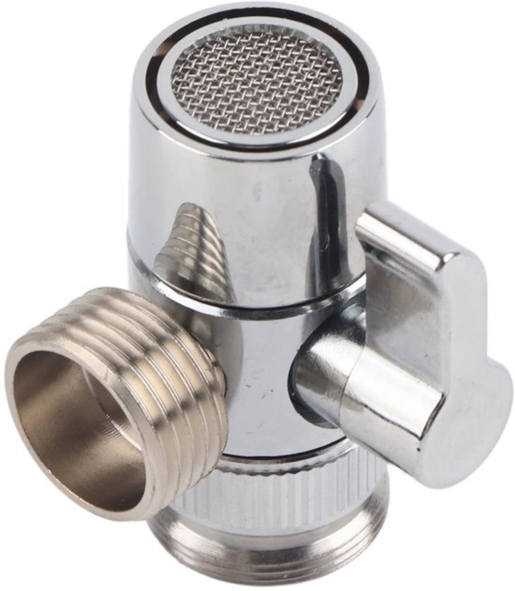 3-weg schakelklep - G 1/2 inch douche-adapter - Duurzaam - Verchroomd - Massief messing - Geschikt voor douche-systemen - M24 kraan reserveonderdeel