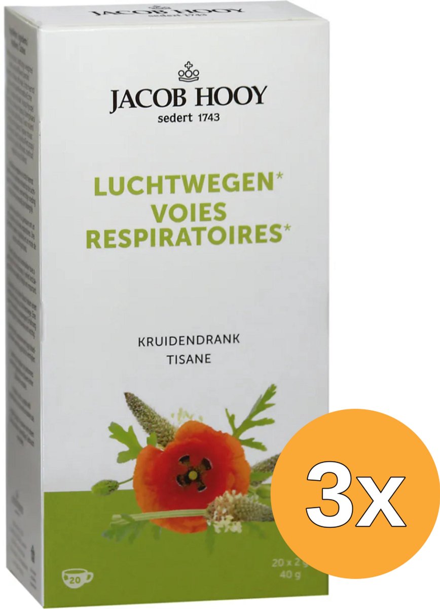 3x Jacob Hooy Gezonde Luchtwegen Thee (20 stuks)