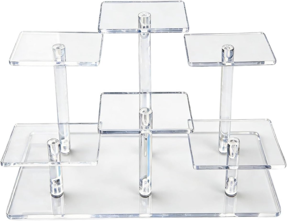Transparante Display Stand voor 6 Posities - Plexiglas Organizer voor Parfum, Sieraden en Taartdecoraties