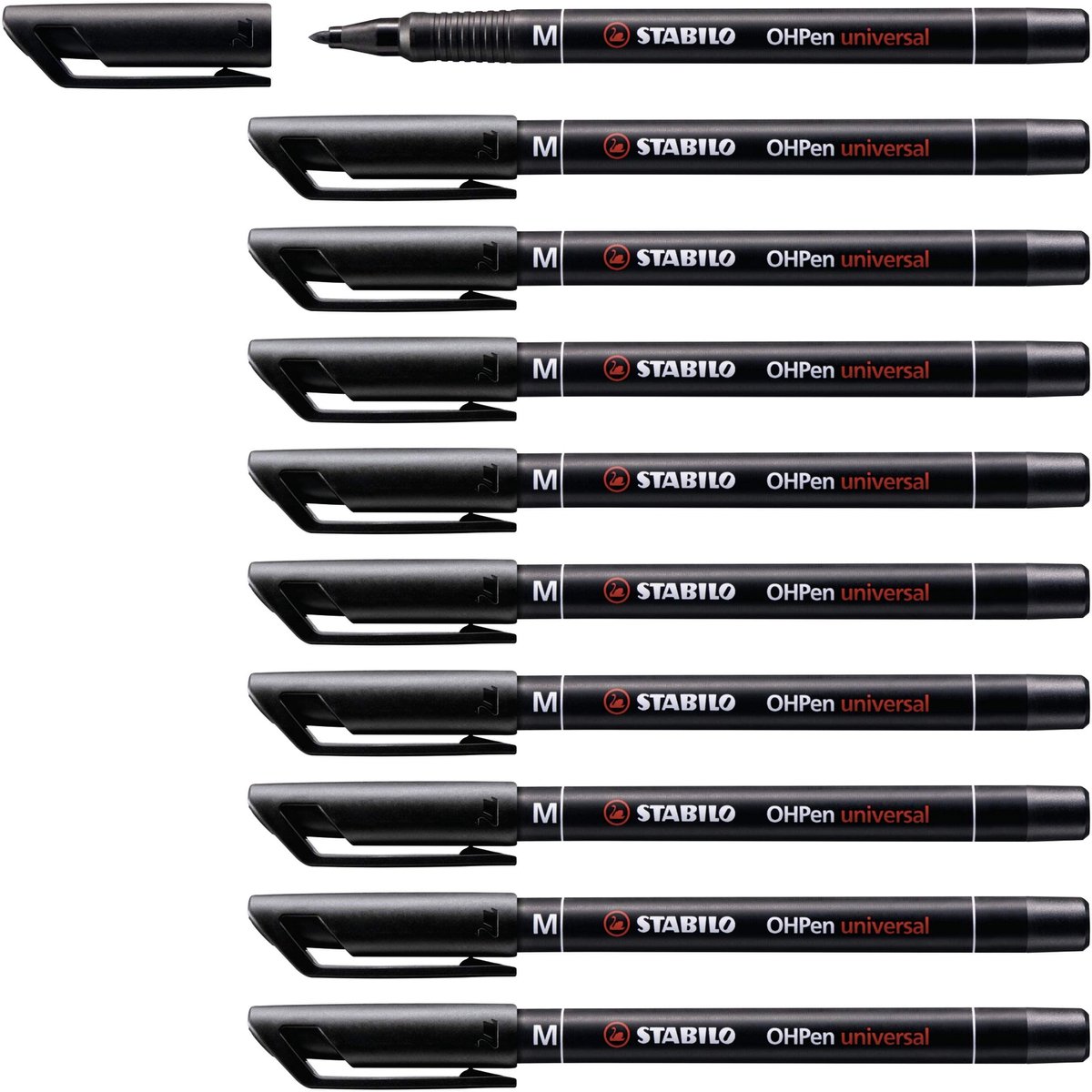 Solidchoice - Permanente Marker Set van 10 Stuks - Universele OHPen - Zwart