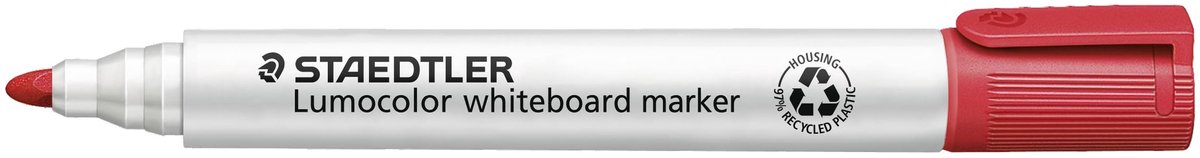 Solidchoice - Set van 10 Witteboard Markers met Ronde Punt, Rood, Wasbaar