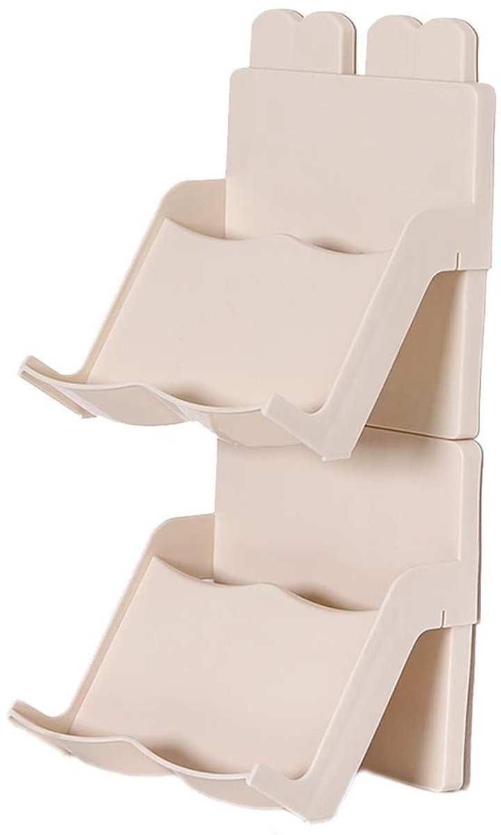 Solidchoice - Twee Laags Plastic Schoenrek voor Georganiseerde Opslag (Apricot)