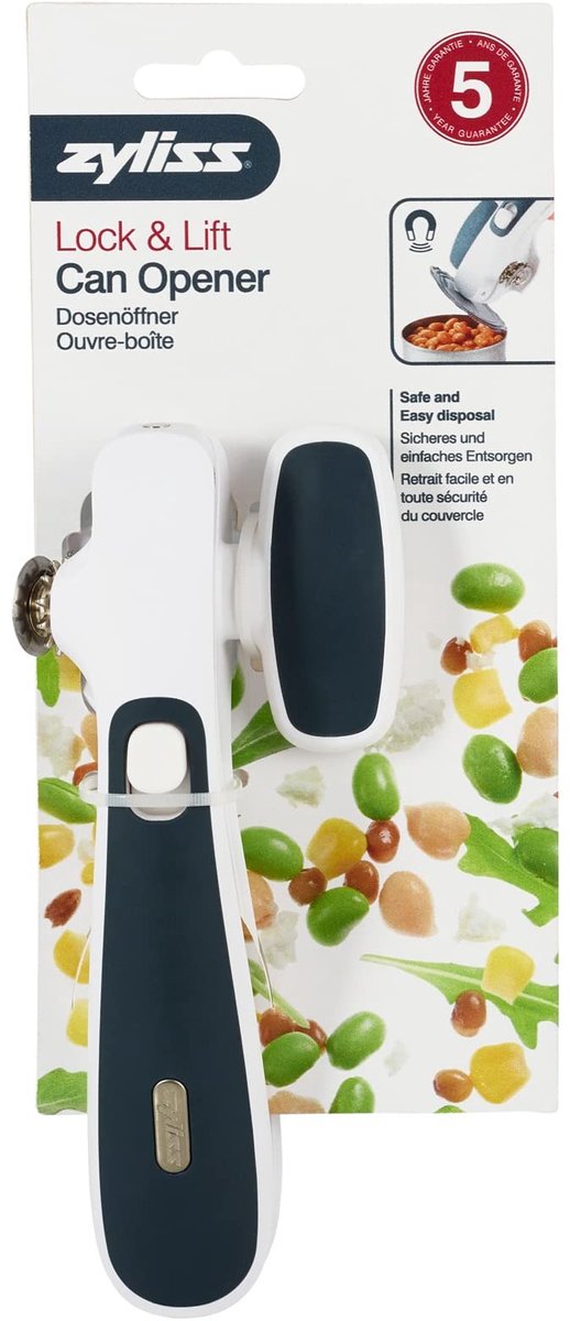 Solidchoice - Handmatige Blikopener met Veiligheidsmechanisme en Magnetische Lidverwijderaar