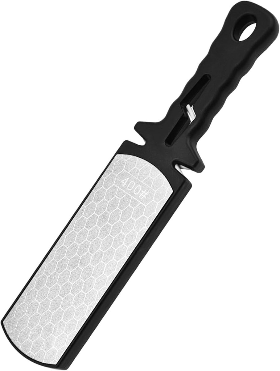 Tehtuy 5-in-1 Diamant Slijpsteen - 400/1000 Grit Dubbelzijdige Messenslijper - 28 x 5,5 cm - Met Schaar- en Slijpsleuven