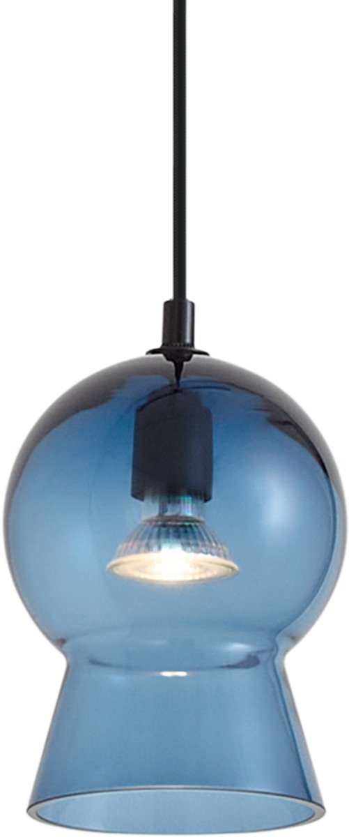 Qazqa retro railsysteem verlichting, railverlichting - Iconic Bell - blauw, 13cm, ideaal als lamp woonkamer