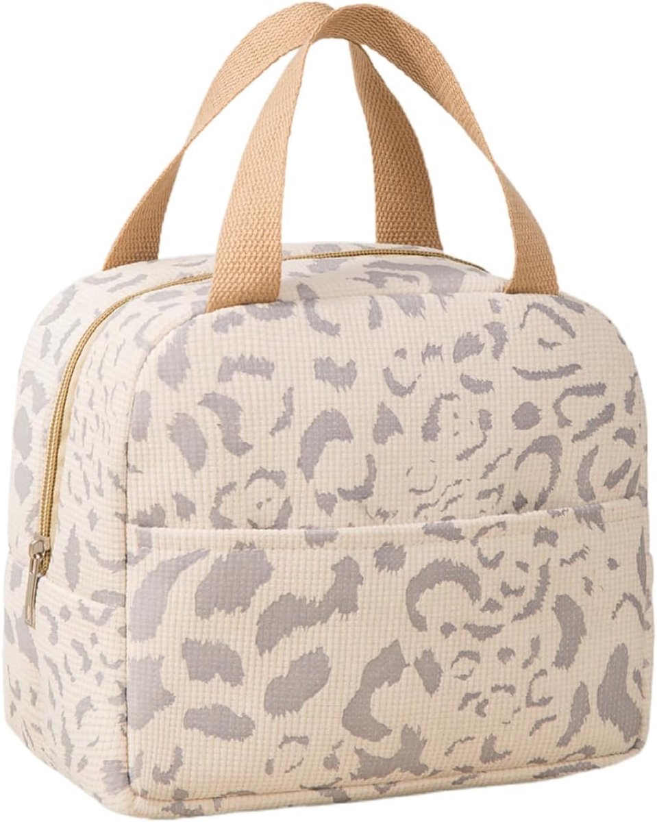 Beige geïsoleerde lunchtas voor dames, kleine lunchbox draagtas | Compacte geïsoleerde lunchtas, geschikt voor werk, kantoor, sportschool, picknicks en weekendtrips, beige.