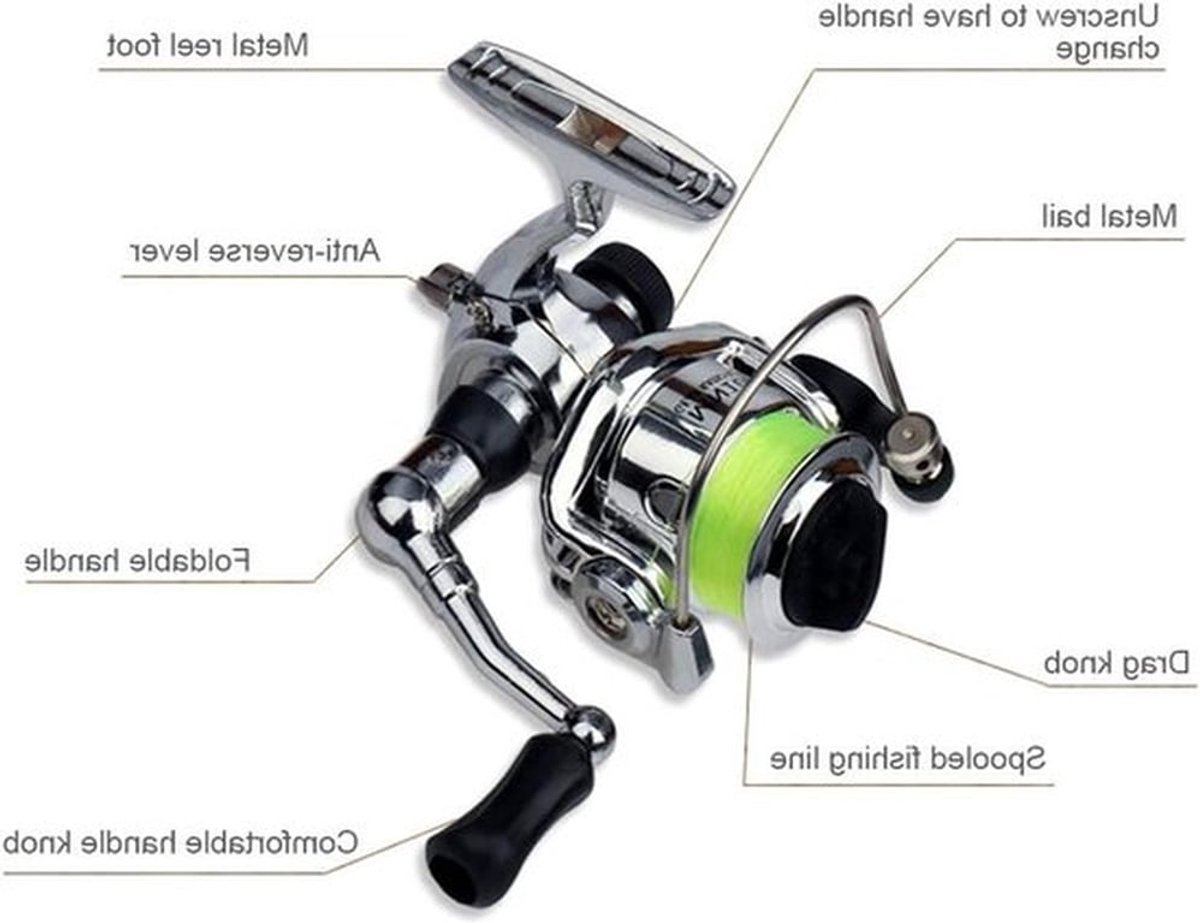 Telescopische Hengel Set met Opvouwbare Pocketrollen, 1 m/1.4 m, Lichtgewicht Spin Reel voor Beginners en Kinderen, Ideaal voor Vissen en Reisavonturen