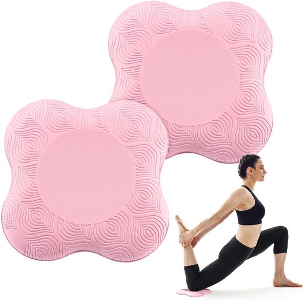 Yoga Kniekussens 20 cm Non-Slip Roze - Set van 2 - Comfortabele Ondersteuning