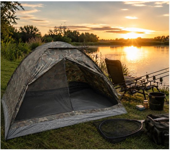 Bellatio Camo Tent 4 Koepeltent - Groen - 2 Persoons van Bella — afbeelding 5