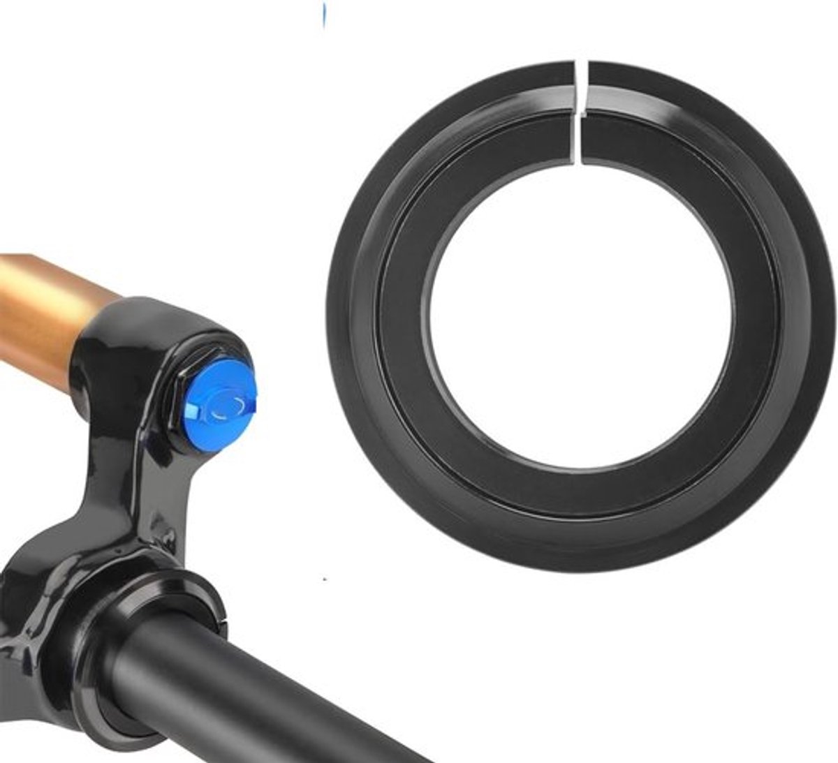 Verstelbare Voorvork Klem voor Fietsen - Aluminium Splitstang voor Stuurinrichting - Beschermring voor Voorvork en Handvat, Duurzaam en Lichtgewicht