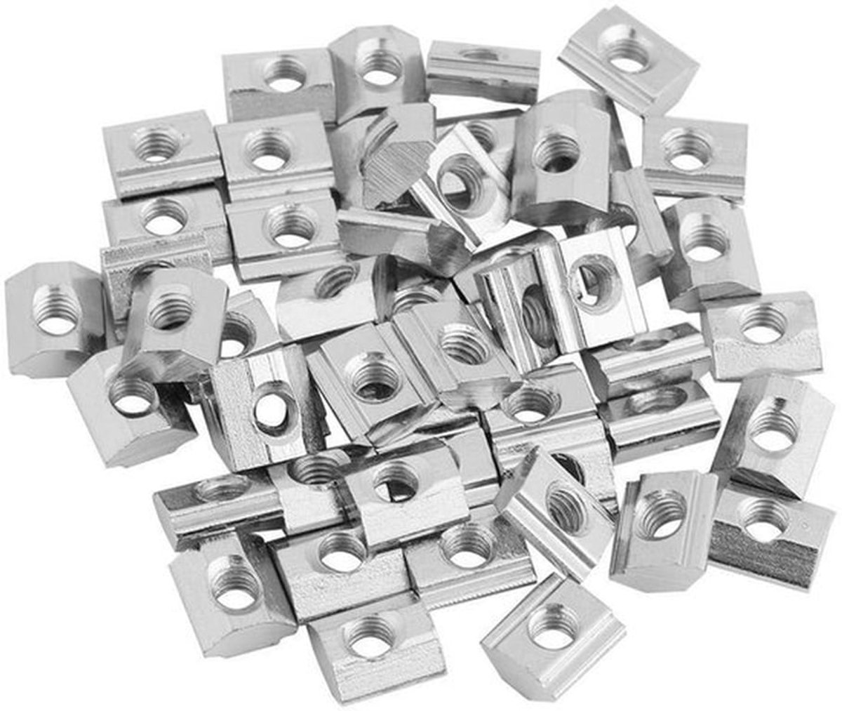 T-Nuts voor Aluminium Profielen - 50 Stuks M5 T-Nuts van Koolstofstaal voor Sliding Doors en Accessoires