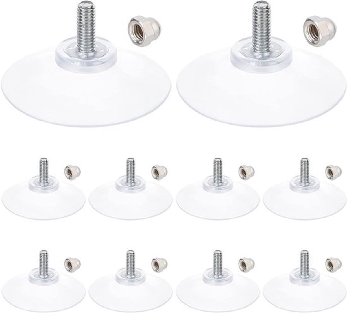 Nummerplaat Zuignappen Haken - Transparant 52 mm Diameter - Sterke Zuignappen Badkamer Keukenrek Accessoires - Voor Lampenkap Stof Acrylplaat - Geschikt voor 12 stuksFCBQ-50WPB.
