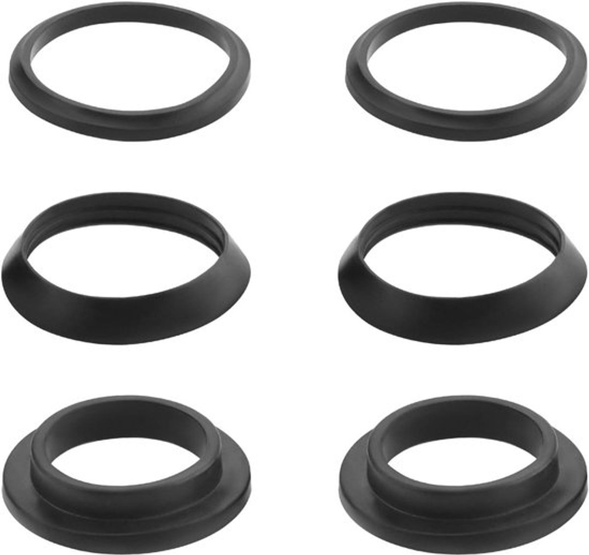Afdichtingsset voor Sifon - Rubber Afdichtende Platte Wigverbinding - Vervanging - Afvoerpijp - Wastafel Geurval Sifonbuis - Sifonfles - Zwart - Geschikt voor 1 ¼ Inch - 2-delig