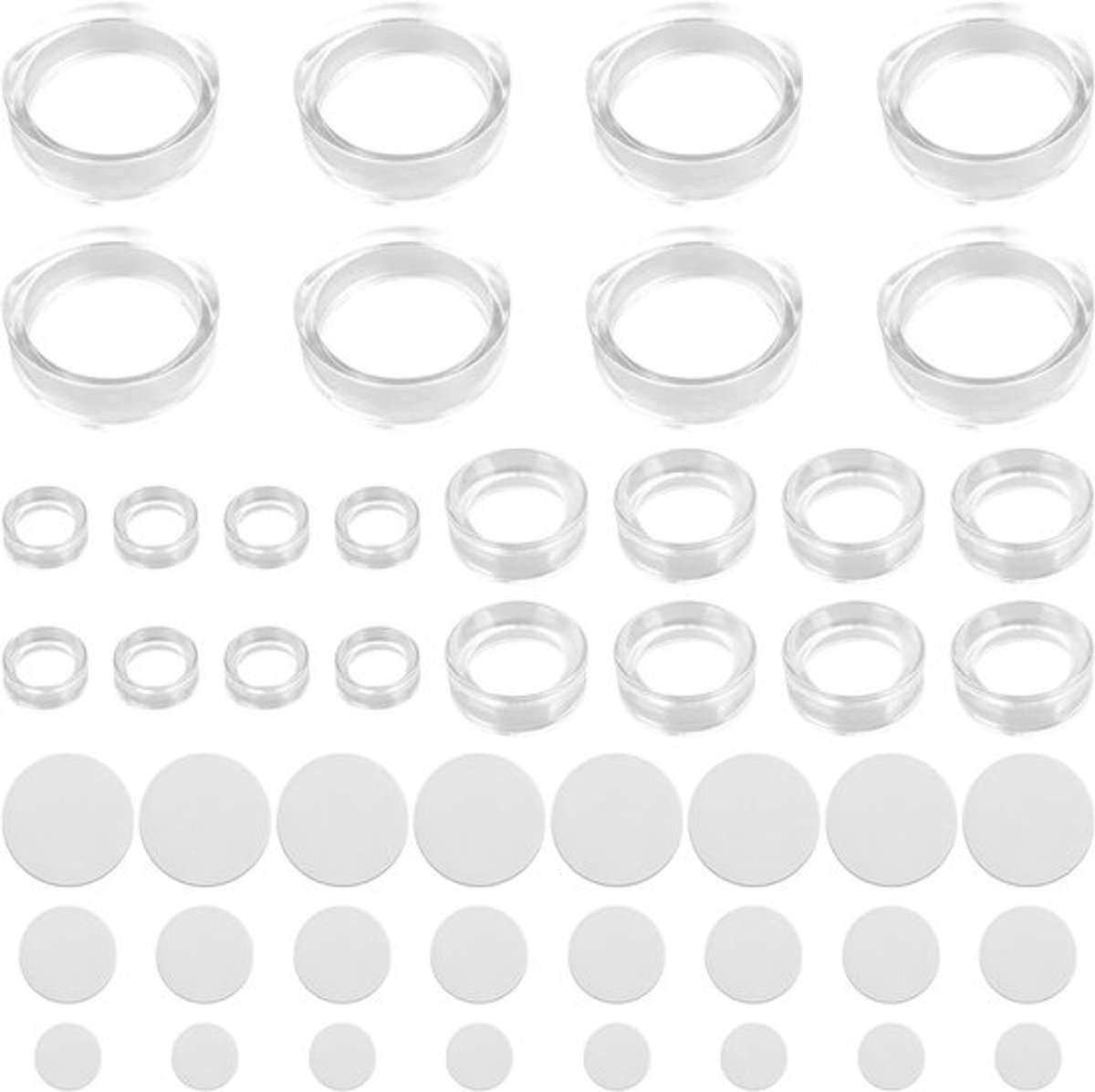 24 Stuks Transparante Display Standaarden voor Kristallen Ballen, Golfballen en Verzamelobjecten met Dubbelzijdige Tape van 15/30/45mm
