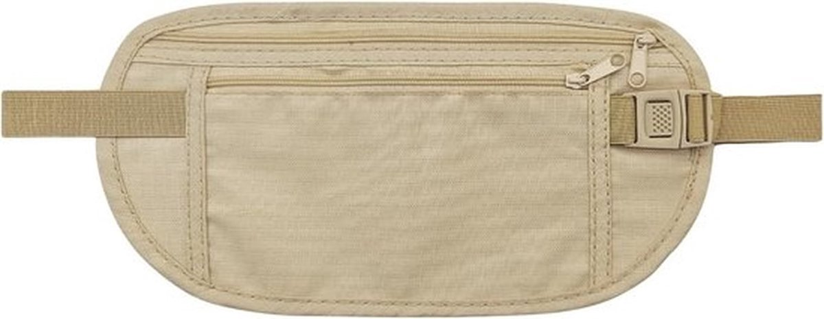 Nylon Heuptas met Verborgen Borstzak voor Dames en Heren, Antidiefstal Heuptas Onder Kleding met Verstelbare Gesp en Elastische Band voor Hardlopen, Khaki, One Size