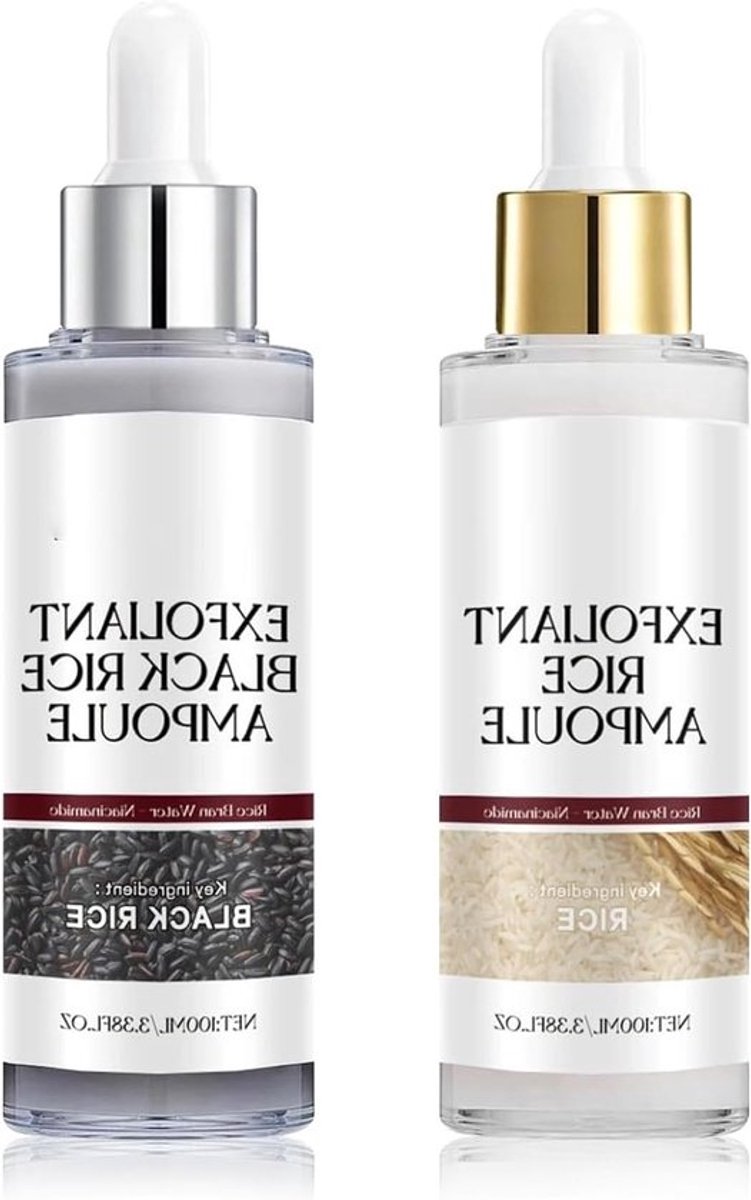 Glowende Peeling Set met Rijst: Exfoliërende Scrub voor Gezicht met Zwart en Wit Rijst (2 Stuks, 100 ml)