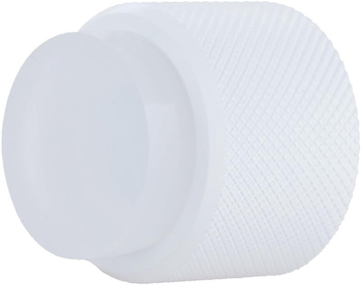 Deurstopper - Wit - Ø28 x 28 mm - Roestvrij Staal met Textuur - Voor Muren