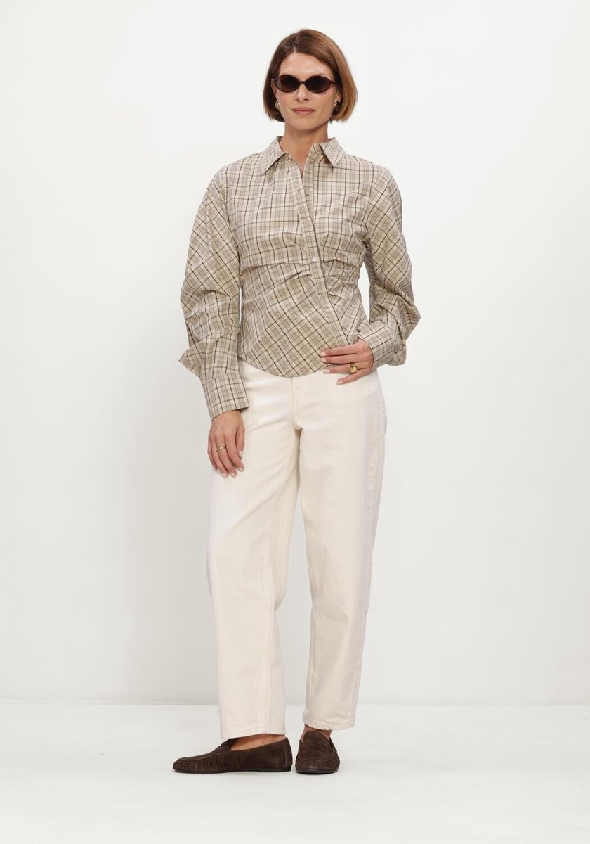 Notre-V Nv-isa Big Check Dames - Jurken - Beige - Maat M