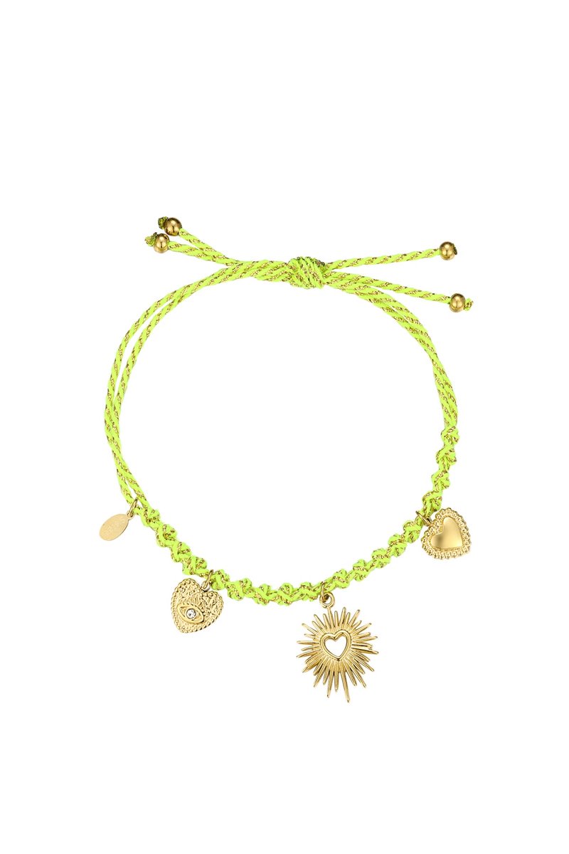 Geknoopte Armband - Armband - Stainless Steel - - Groen