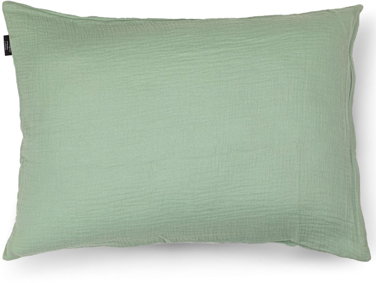 Kopfkussenbezug van biologisch musselin 20 x 30 cm voor kinderen en volwassenen, salie