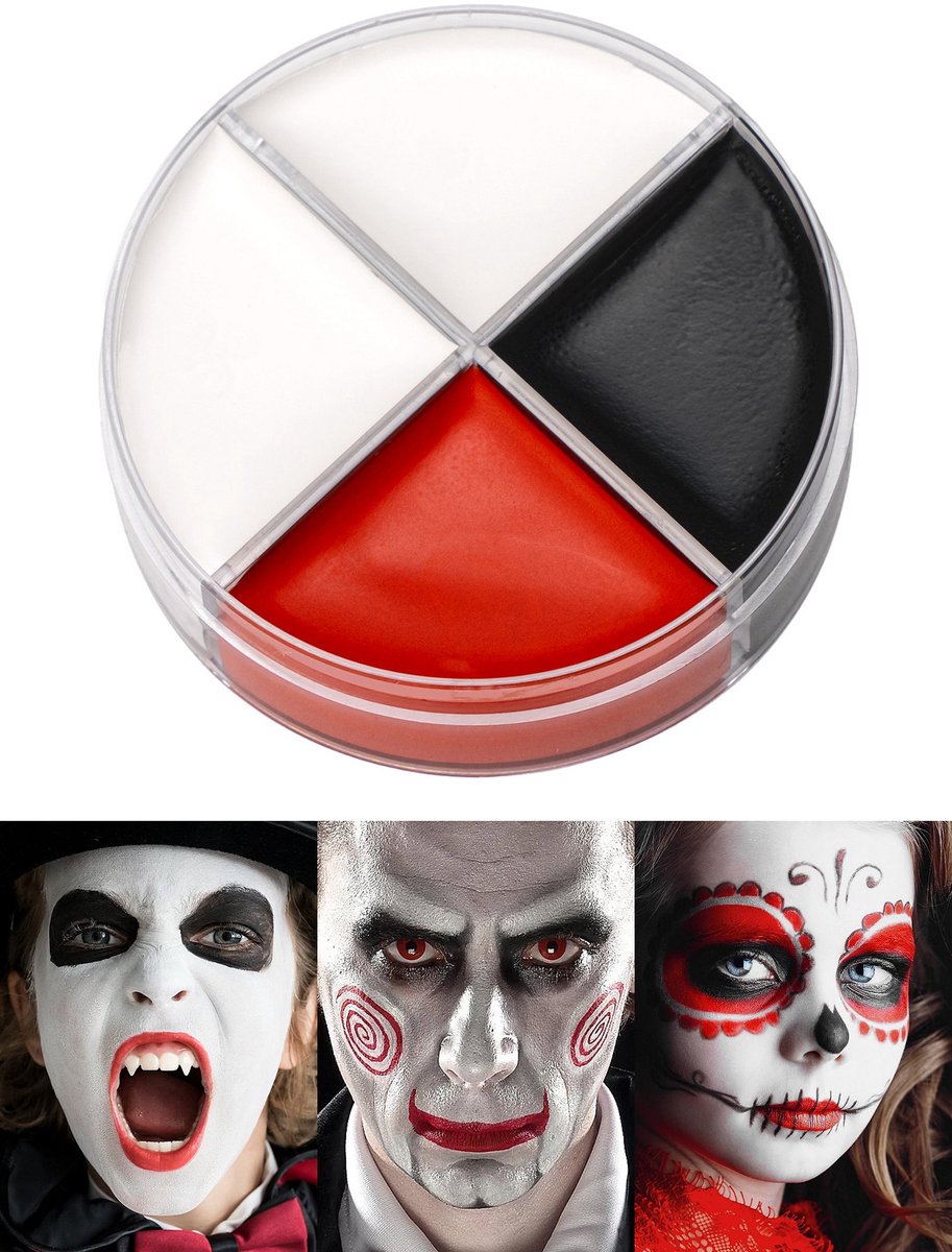 Crème schmink zwart-wit-rood make-up 15 ml