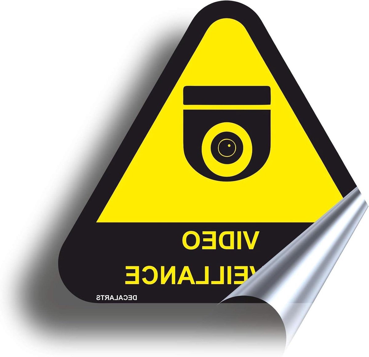 Bewakingscamera Sticker - CCTV Teken - Veiligheid Vergroten - Waterbestendig PVC - 70x80mm - Zwart