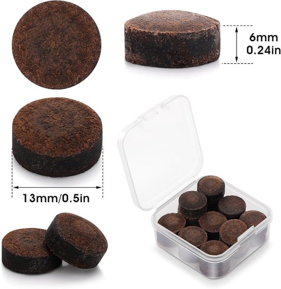 SnelShoppen - 20pcs Pool Cue Tips Vervangingsset 13mm met Opslagdoos - Hoogwaardige Leer Billiard Tips voor Snooker en Pool Spelletjes — afbeelding 5