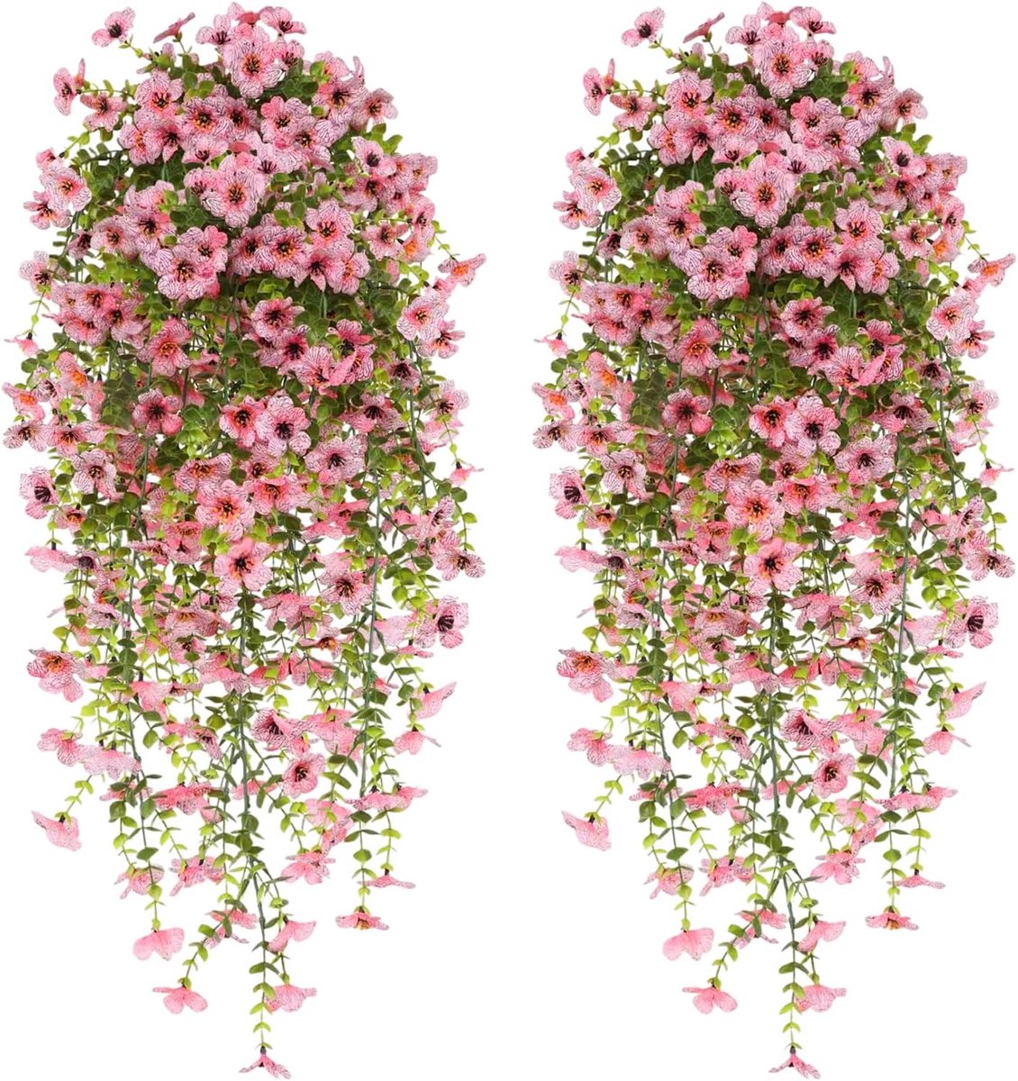 SnelShoppen - Kunstbloemen Hangen - Prachtige Roze Kunstplanten - Ideaal voor Thuis, Bruiloften, Feesten en Decoratie - Duurzaam Materiaal - 1 Stuk