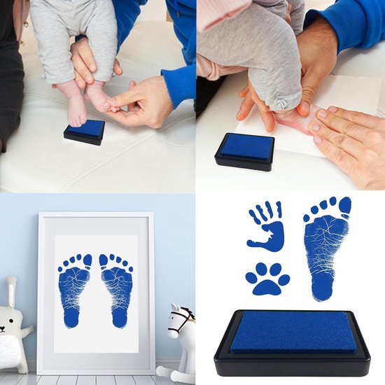 Set voor hand- en voetafdrukken - Herbruikbaar inktkussen - Afdrukset voor huisdieren - Afdrukset voor baby's - Inktkussen voor kinderen - Inktkussen voor vinger- en voetafdrukken - Inkt voor hand- en voetafdrukken - Voetafdruk - Inktkussen - 9x6x2cm van Merkloos — afbeelding 3