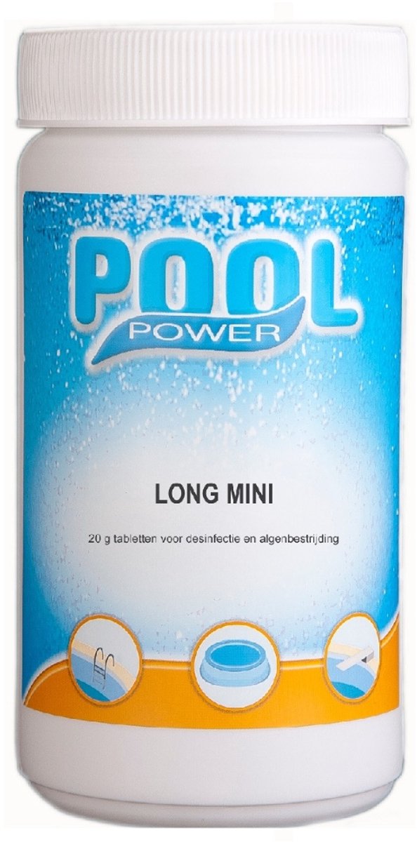 Pool Power Mini Flacon Desinfectie- en Anti-algmiddel voor Zwembaden - 1 kg (Chloor tabletten 90% actief chloor)