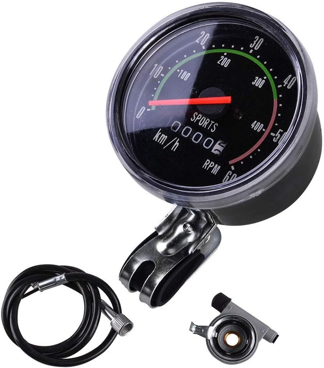 SnelShoppen - Universele Fietscomputer Speedometer Mechanische Odometer Ronde Meter Stopwatch Fietsaccessoires Aluminium Legering
