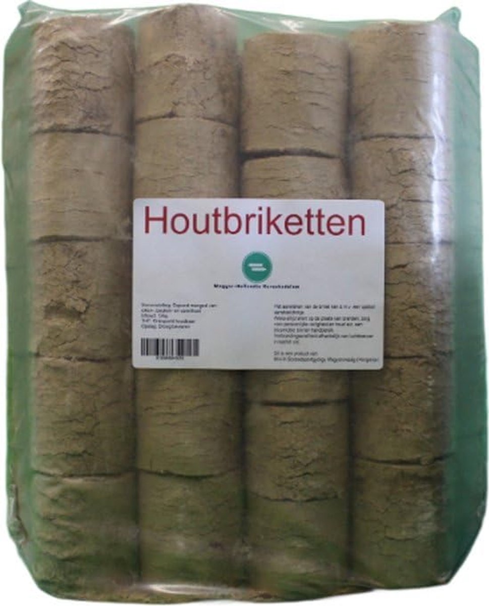 SnelShoppen - Houtbriketten M-H 12kg Mix Eik/Beech/Sparrenhout Voor Kachel/Openhaard - Duurzaam, Milieuvriendelijk en Weinig As