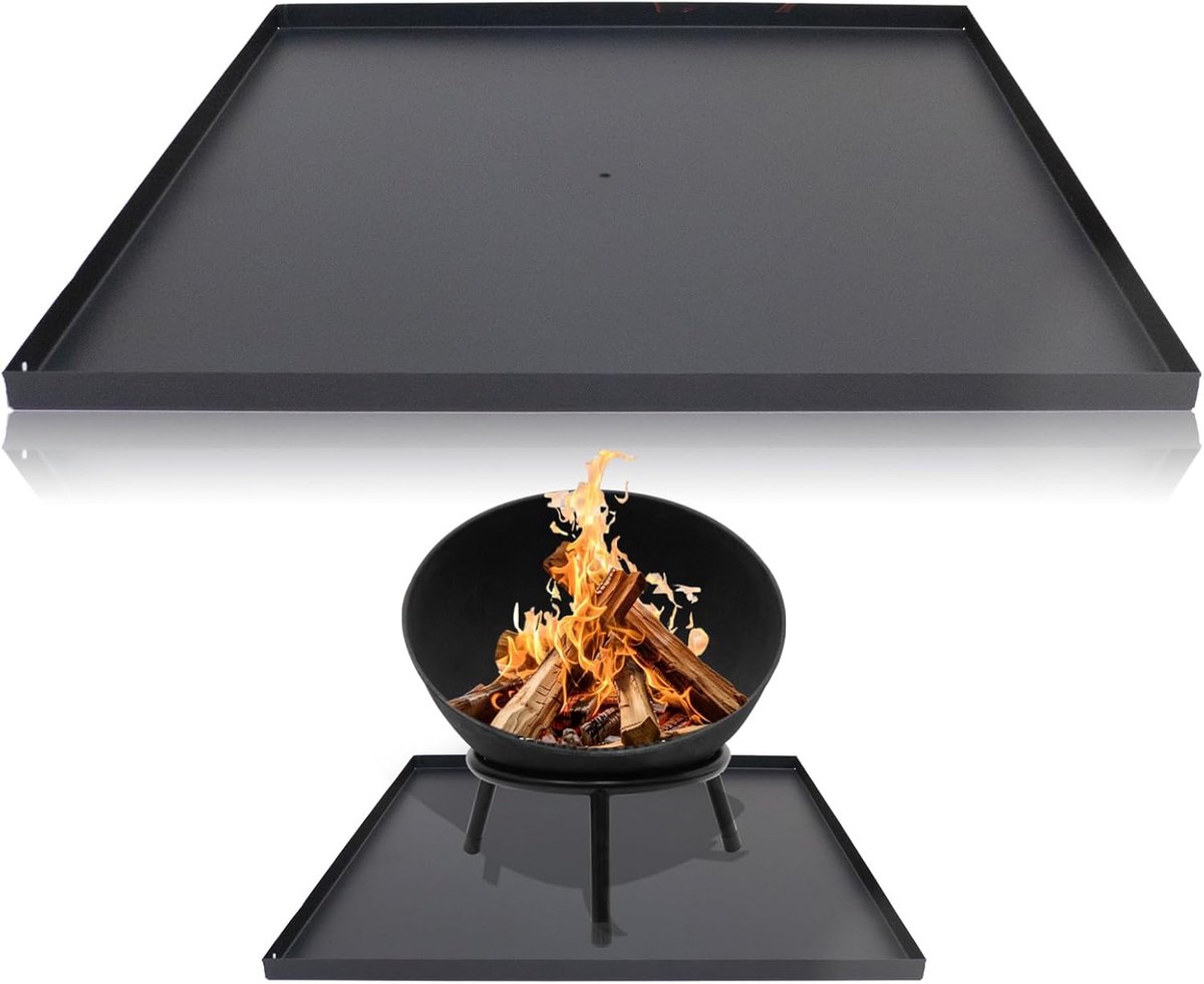 SnelShoppen - Heat Base Plate Vierkant 50 x 50 cm - Duurzaam Staal - Ideaal voor Feest, Camping, Tuin - Voorkomt As op Gras en Terras