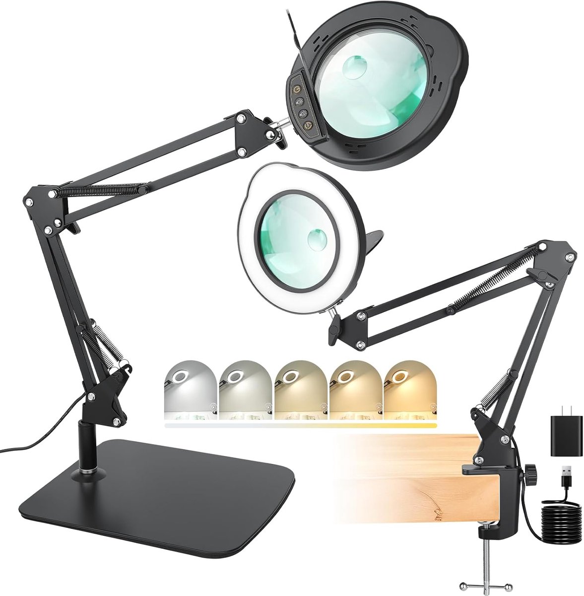 SnelShoppen - Vergrootglas met licht en standaard - 15X 30X vergroting - Helder acryl - Ideaal voor lezen, schilderen, knutselen, juwelen, borduren, m