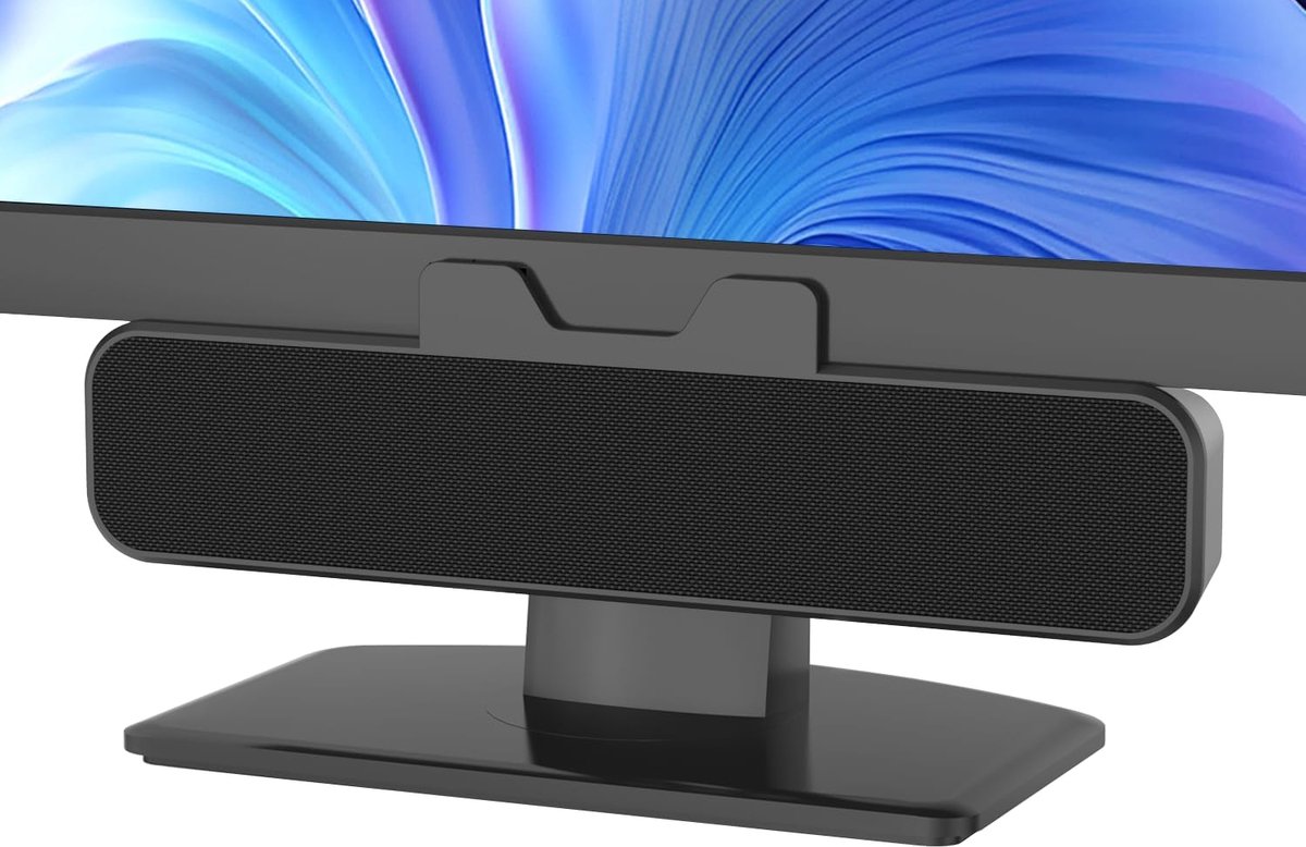 SnelShoppen - USB Computer Speakers met Loud Stereo Geluid en Bass - Desk Speakers voor PC/Mac - Clip-on Monitor Speakers voor Studie en Entertainment