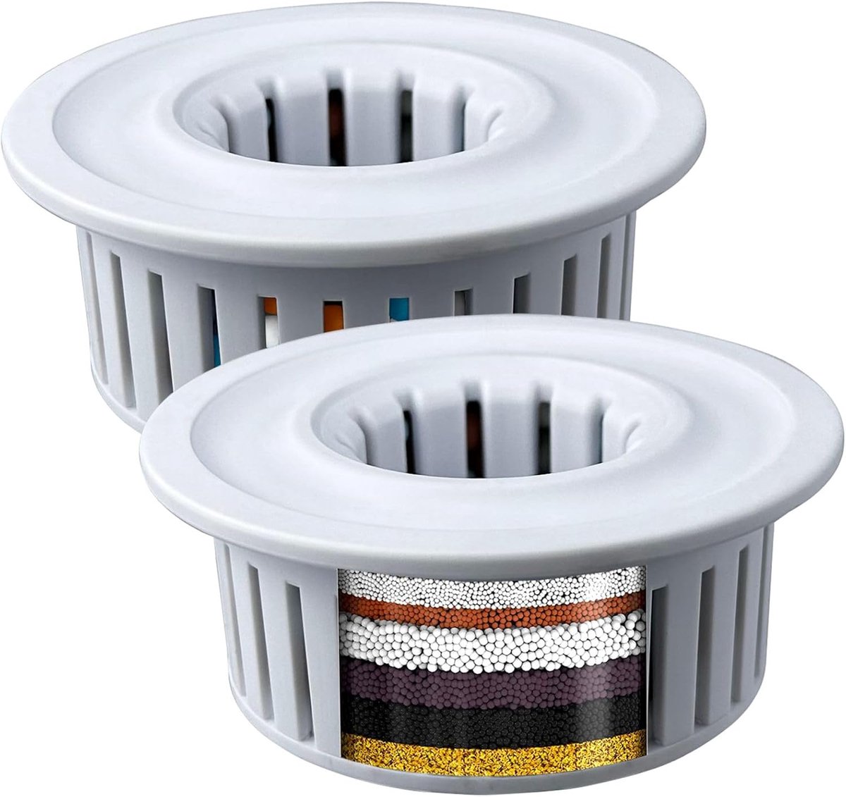 SnelShoppen - Set van 2 Douchefilter Cartridges, Vervangingsfilter voor Universele Waterontharder Douchekop, Hoogwaardige Waterfilter voor Schoon en Z