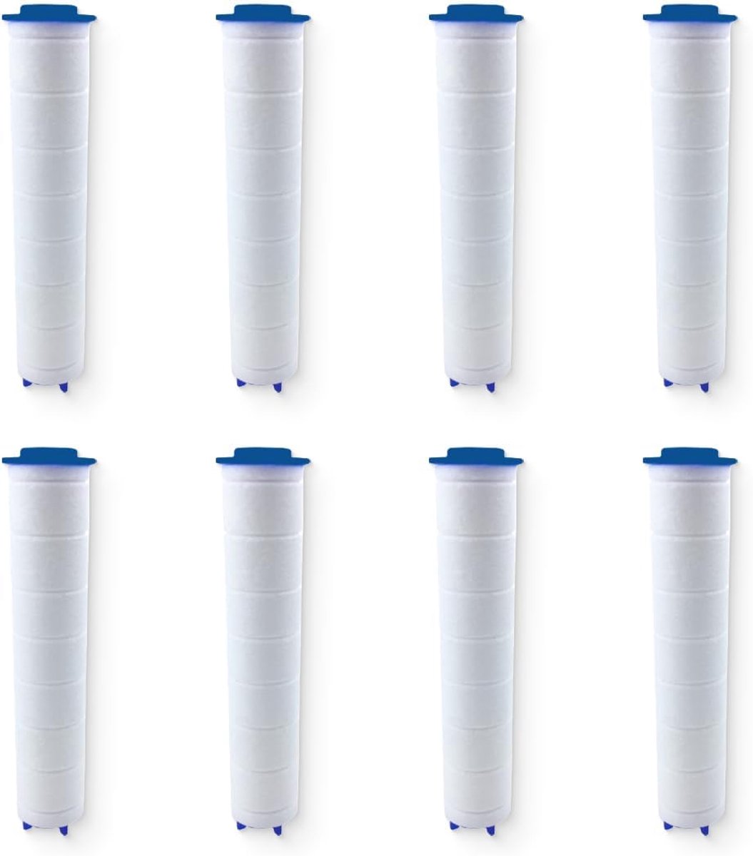 SnelShoppen - Pack van 8 PP Katoenen Douchefilters, Draagbaar Cartridge Filter, Interchangeable Waterfilter voor Handdouche, Duurzaam en Milieuvriende