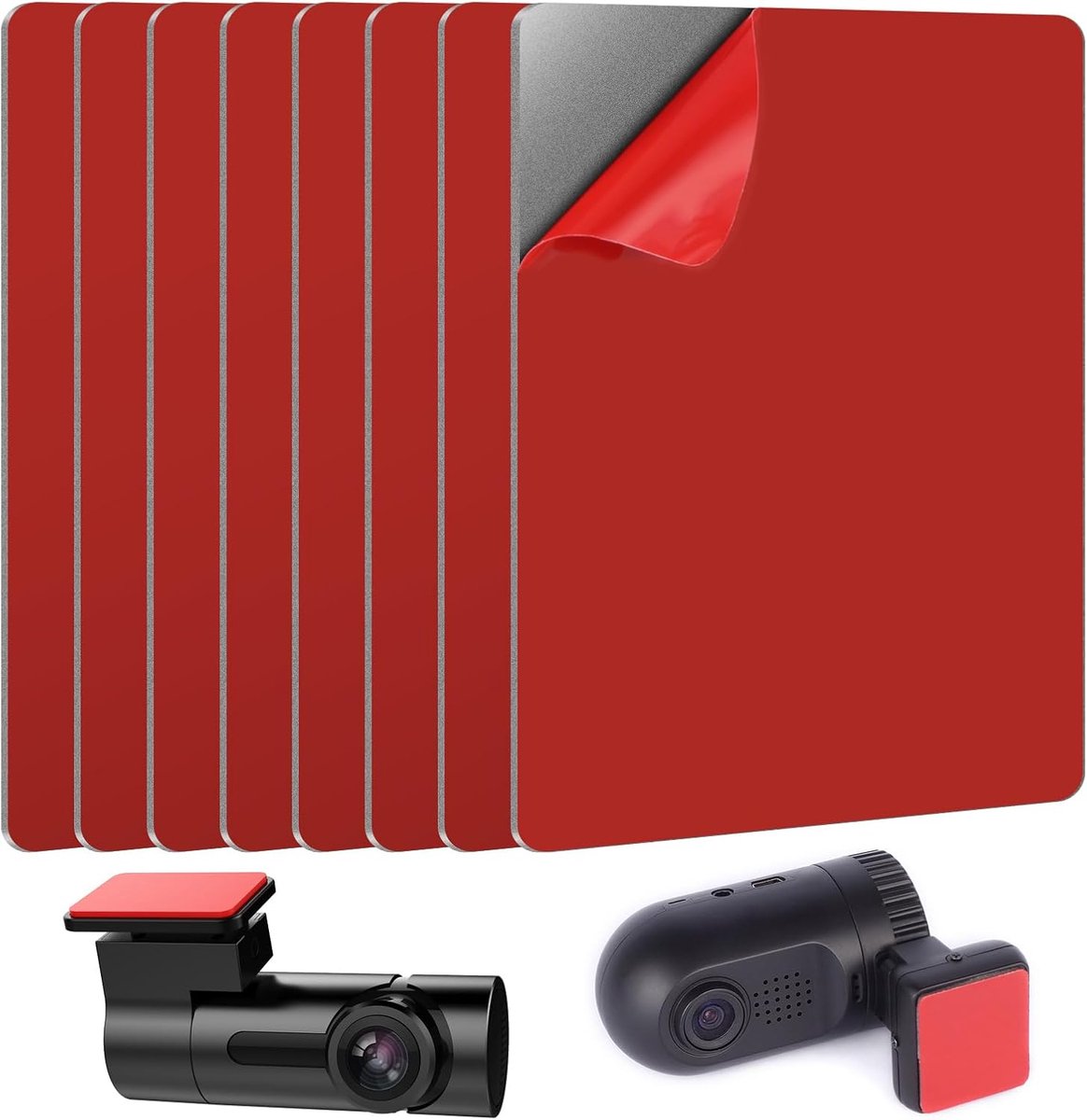 SnelShoppen - 8pcs Dashcam Hechtingspads Dubbelzijdig Warmtebestendig 7x7cm - Perfect voor Actiecamera, Telefoonhouder, Dashcam - Hoge Hechting en Tem