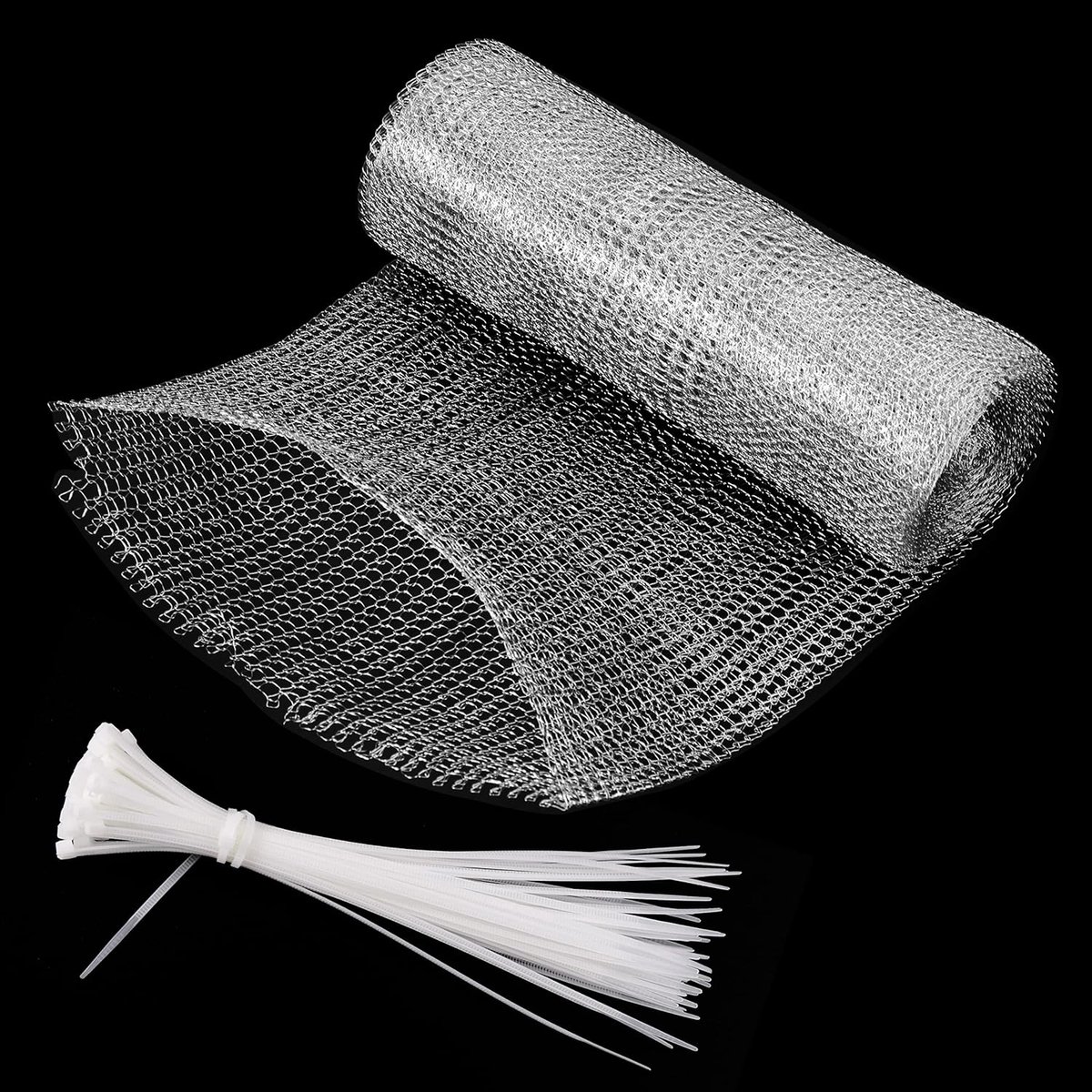 SnelShoppen - Wire Mesh 210 mm x 6 m, RVS Fijn Gaas met 50 Stuks Kabelbinders, Draadgaas voor Ongedierte, Venster Gaas, Filternet, Maat 3 mm