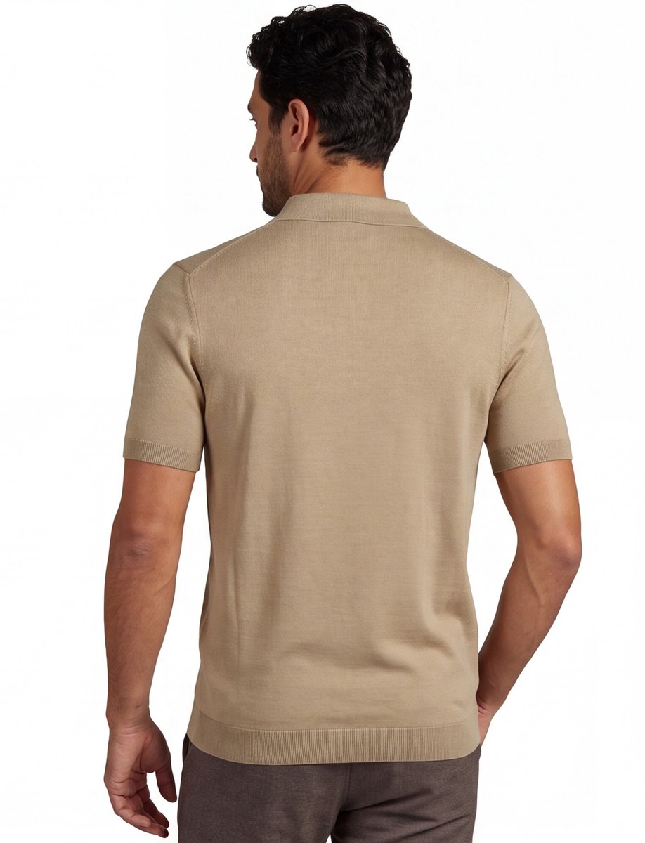 Bugatti poloshirt korte mouw beige